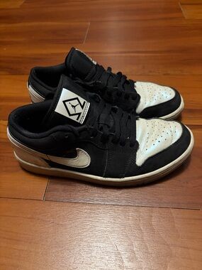 Nike Air Jordan 1 Low SE Diamond Size 7.5 Black White DH6931-001 Sneaker Shoes